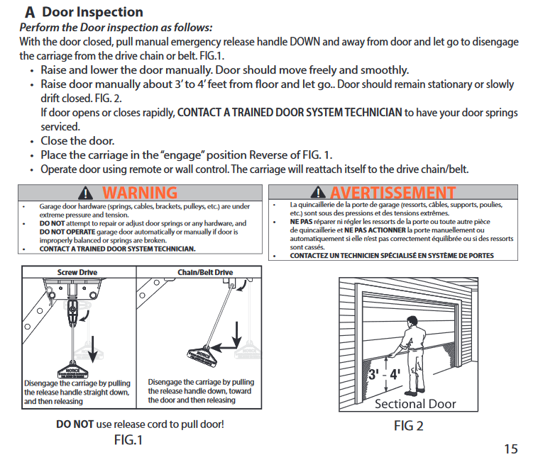 Reset Your Garage Door Opener Emergency Release Cord